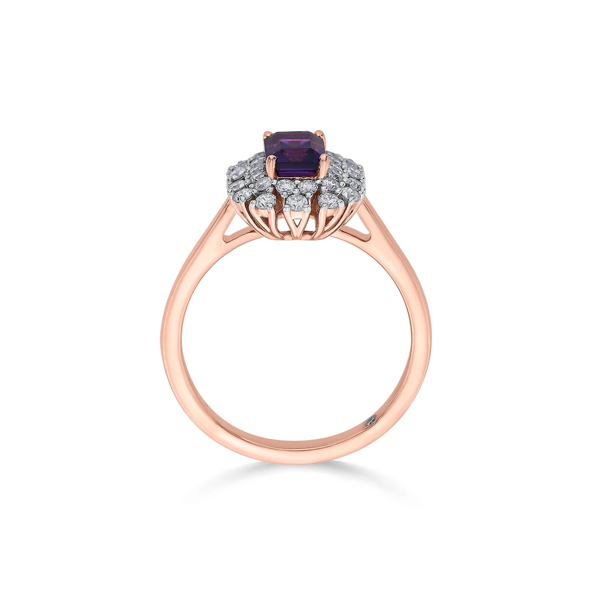 Color Pop Amethyst Royal Halo Ring - Zen Diamond India