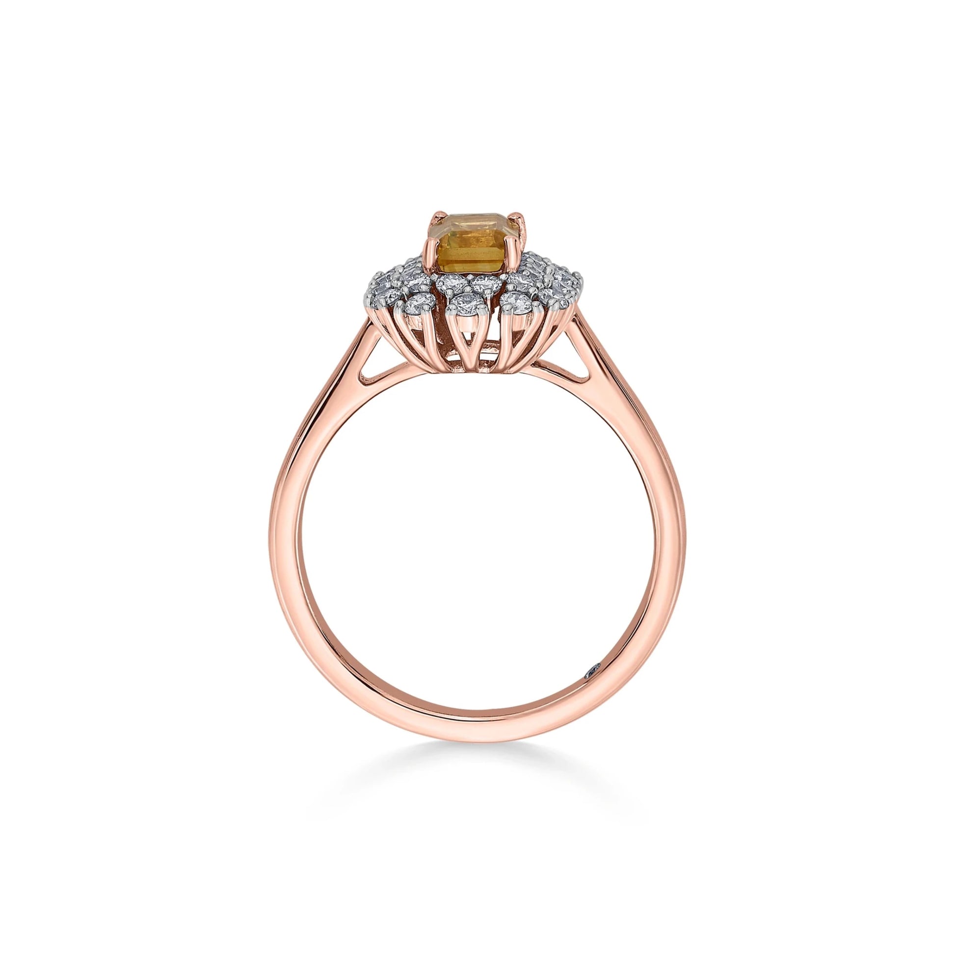 Color Pop Citrine Royal Halo Ring - Zen Diamond India
