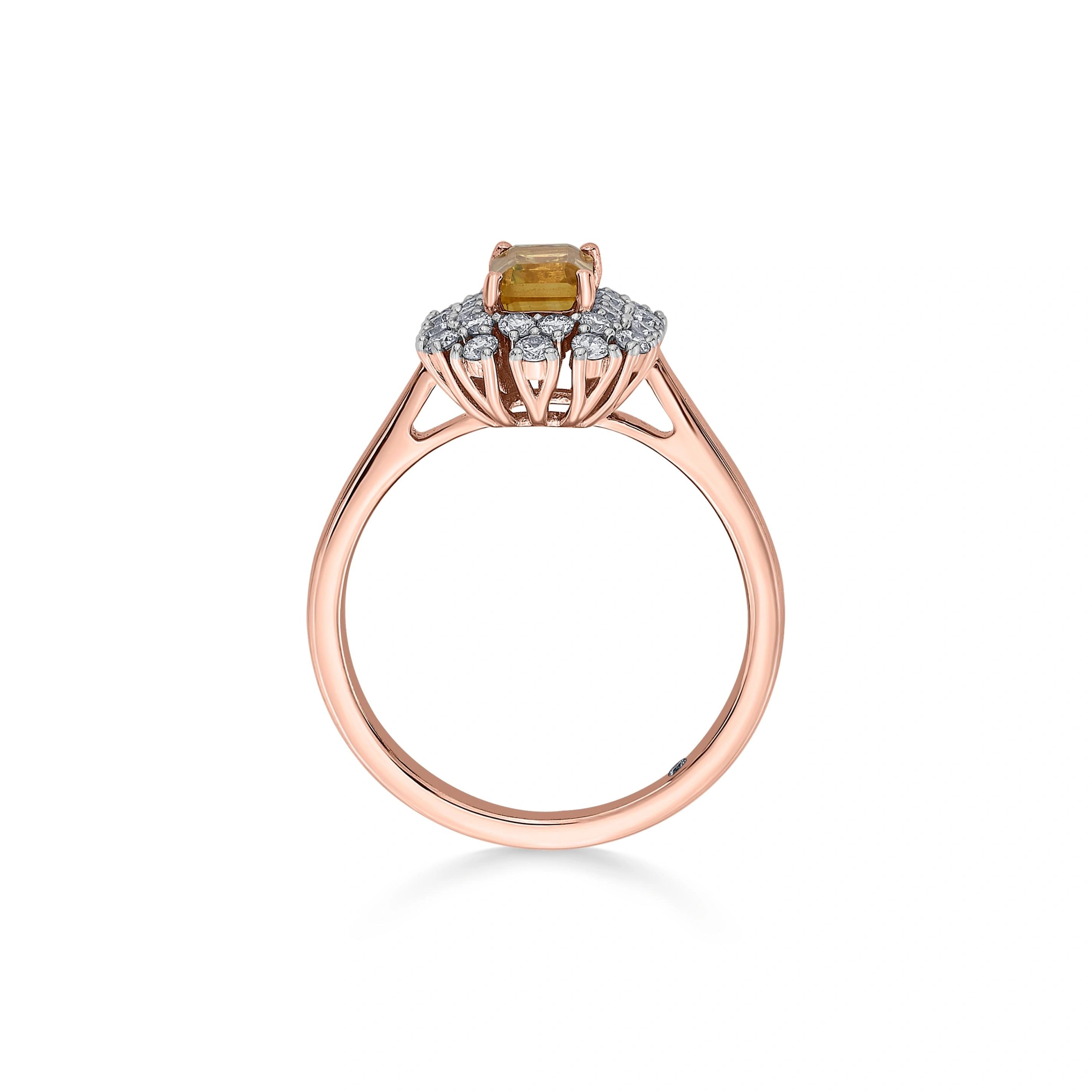 Color Pop Citrine Royal Halo Ring