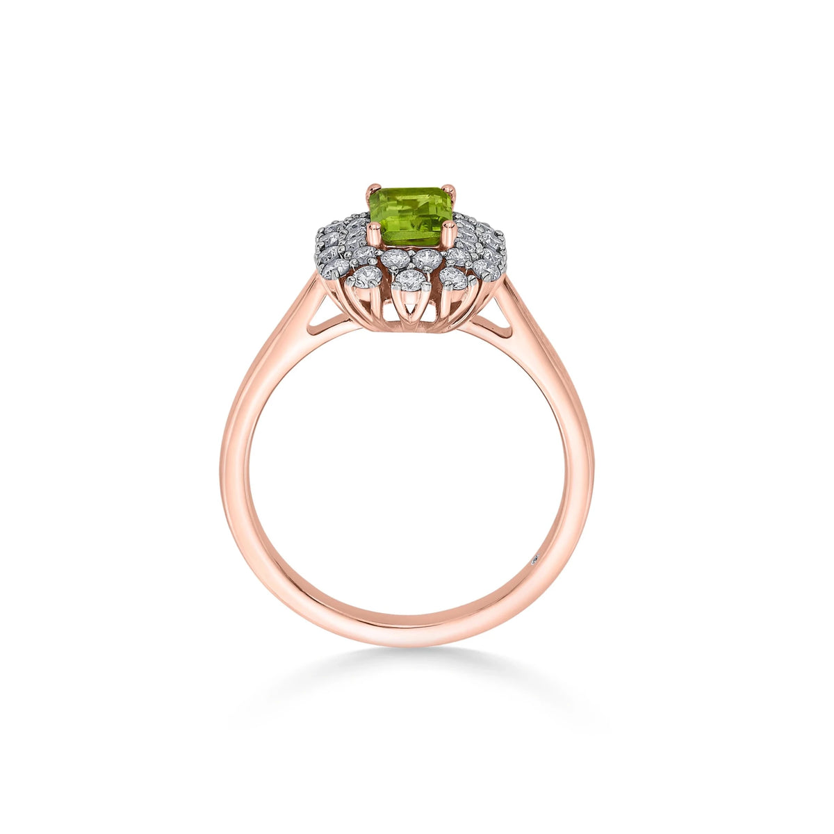 Color Pop Peridot Regal Halo Ring - Zen Diamond India