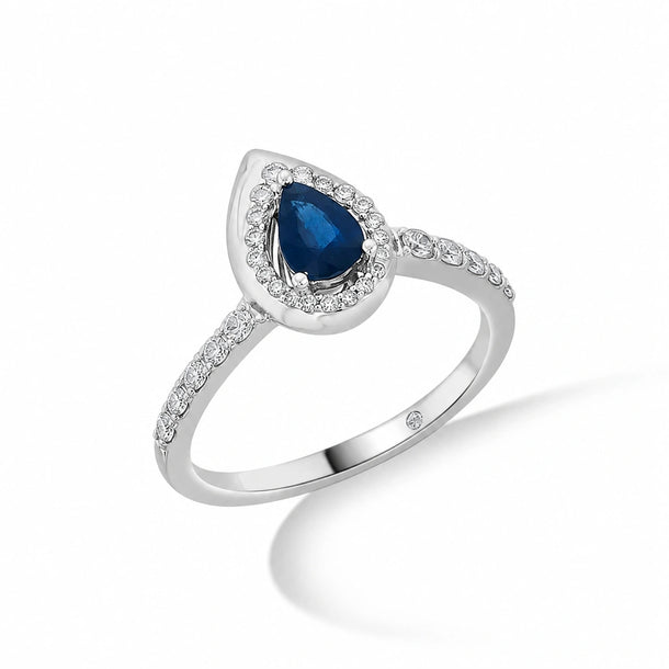 Toren Royal Teardrop Halo Ring
