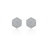 Classic Hexa Glow Diamond Stud Earrings - Zen Diamond India