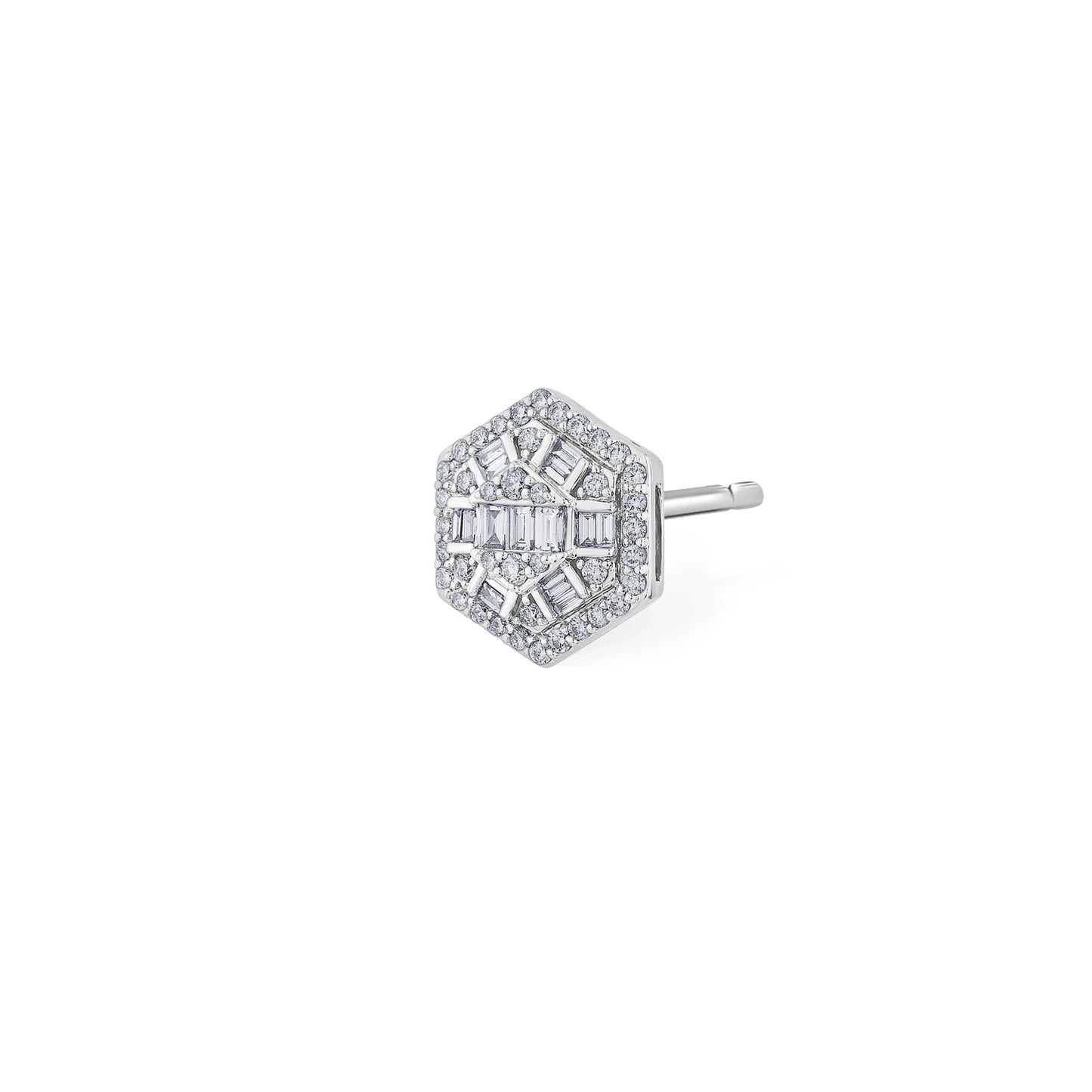 Classic Hexa Glow Diamond Stud Earrings - Zen Diamond India