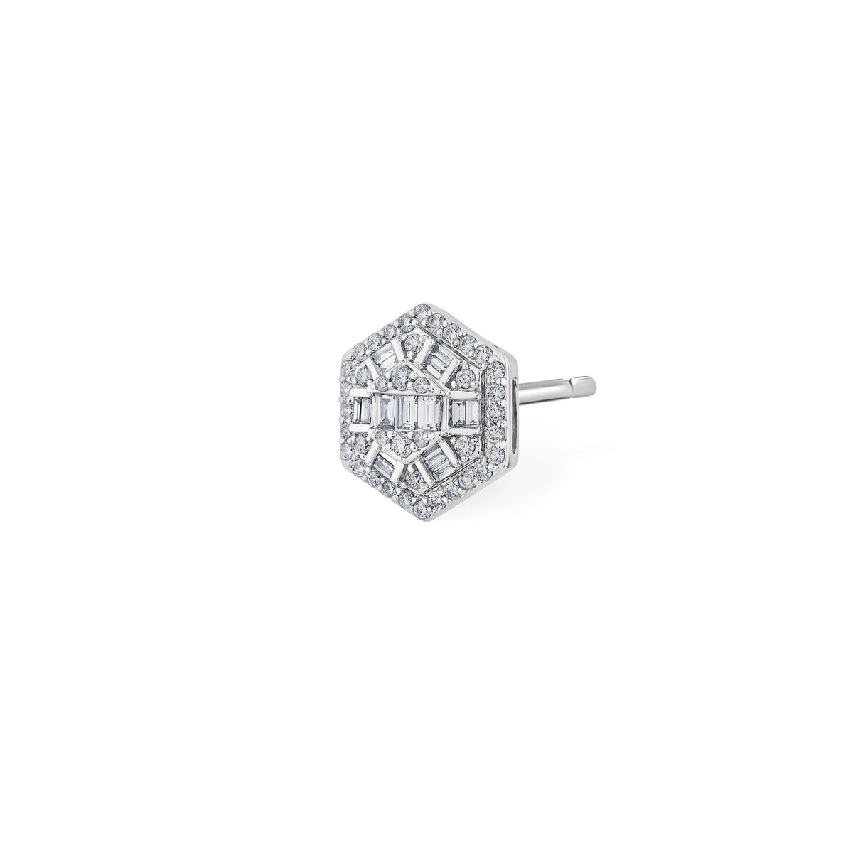 Classic Hexa Glow Diamond Stud Earrings - Zen Diamond India