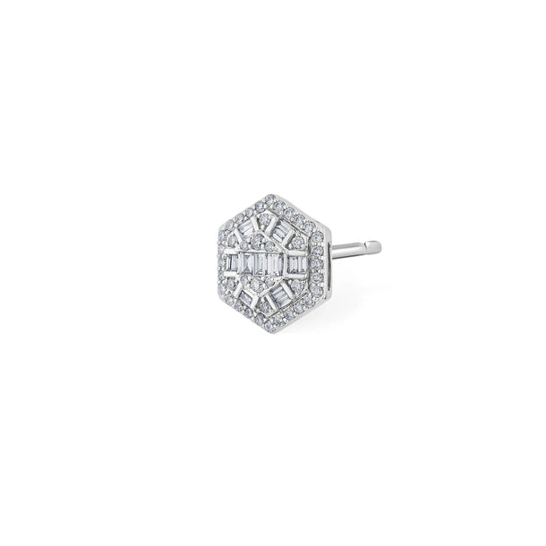 Classic Hexa Glow Diamond Stud Earrings - Zen Diamond India