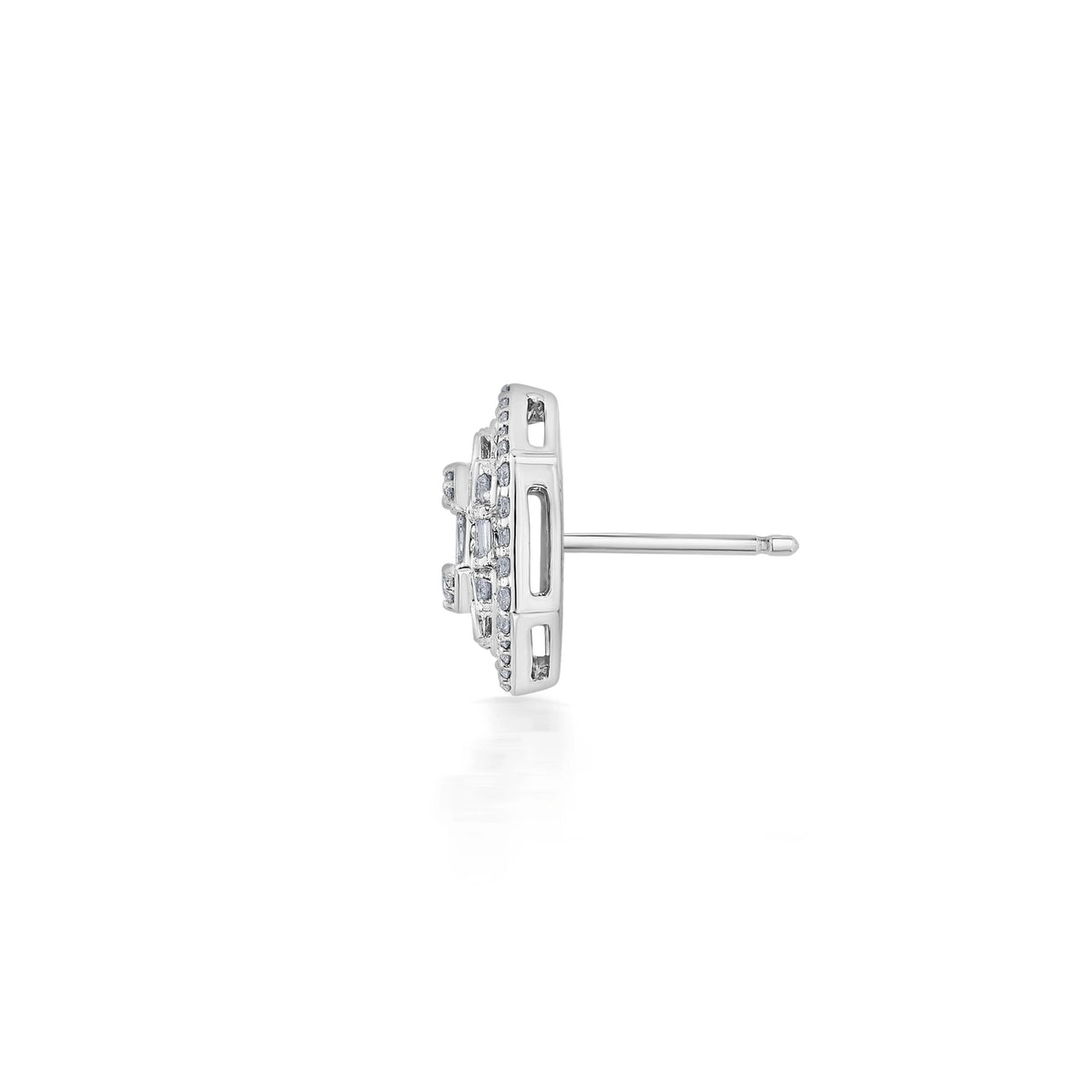 Classic Hexa Glow Diamond Stud Earrings - Zen Diamond India