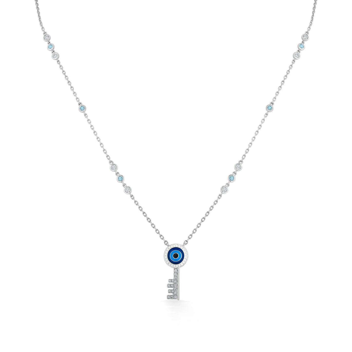 Quirky Guardian Key Evil Eye Pendant - Zen Diamond India