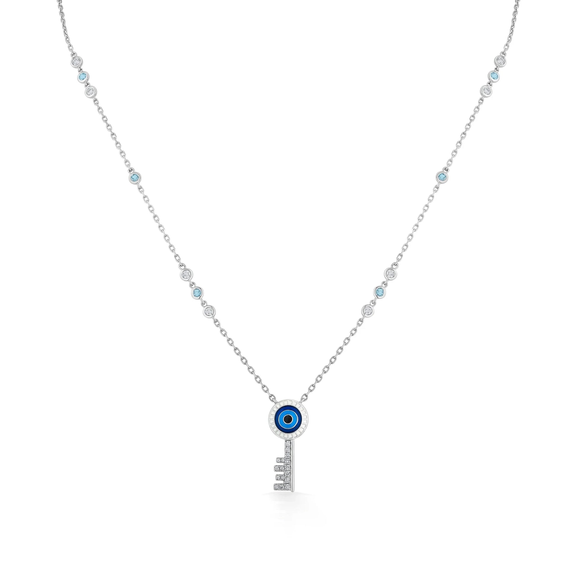Quirky Guardian Key Evil Eye Pendant - Zen Diamond India