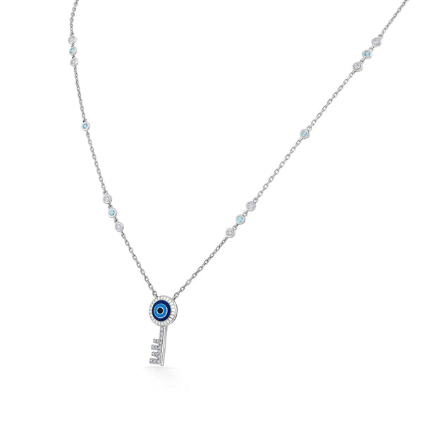 Quirky Guardian Key Evil Eye Pendant - Zen Diamond India