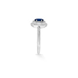 Toren Sapphire Shield Halo Ring - Zen Diamond India