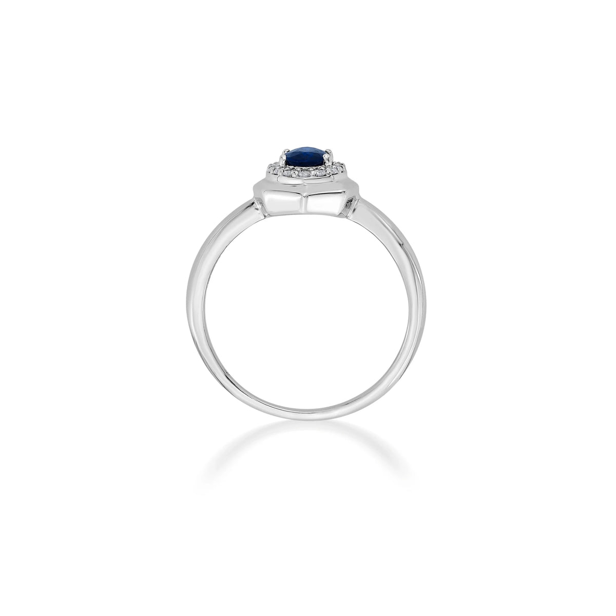 Toren Sapphire Shield Halo Ring - Zen Diamond India