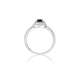 Toren Sapphire Shield Halo Ring - Zen Diamond India