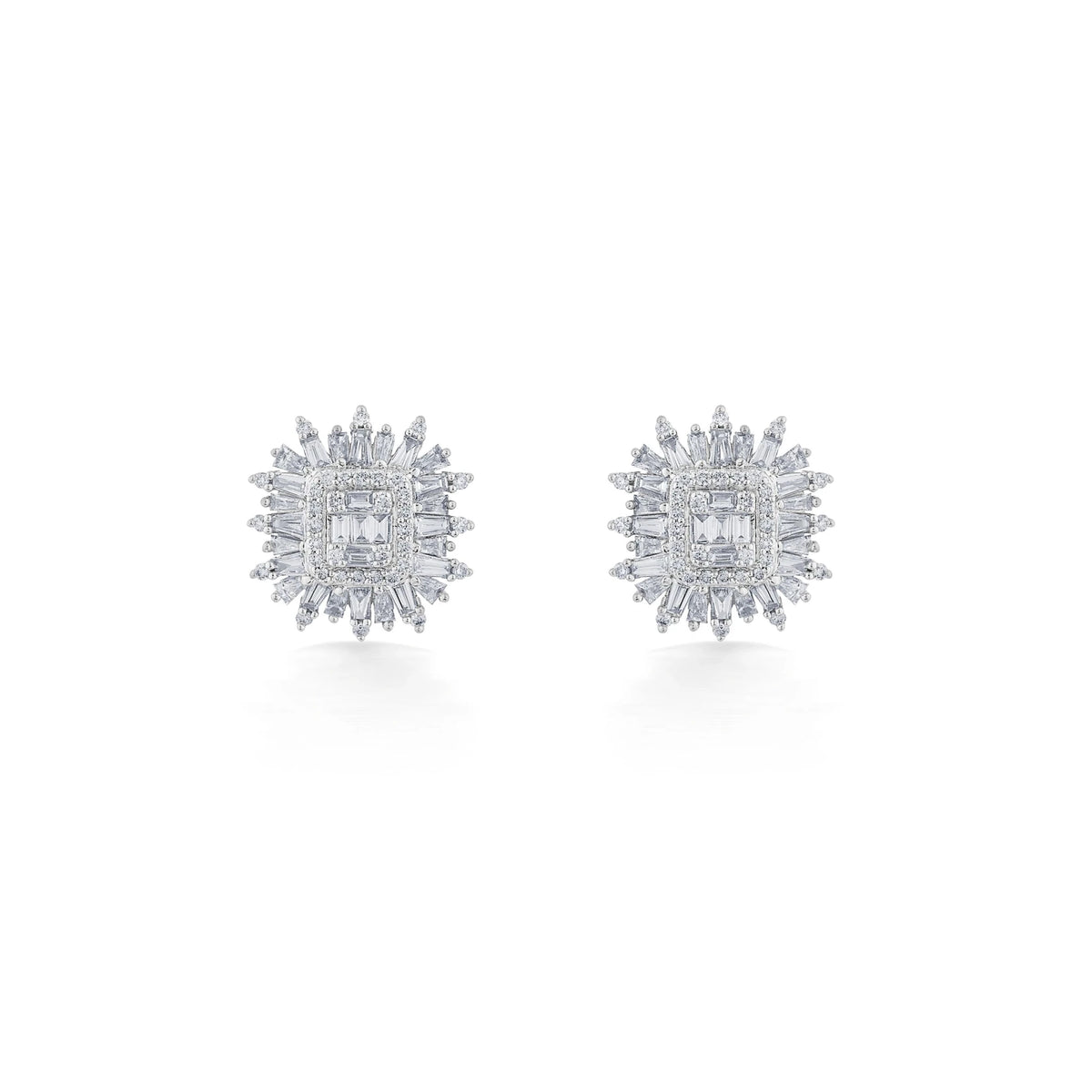 Enchante Royal Sunburst Diamond Studs - Zen Diamond India