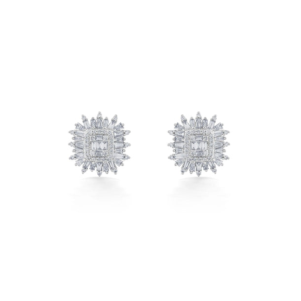 Enchante Royal Sunburst Diamond Studs - Zen Diamond India