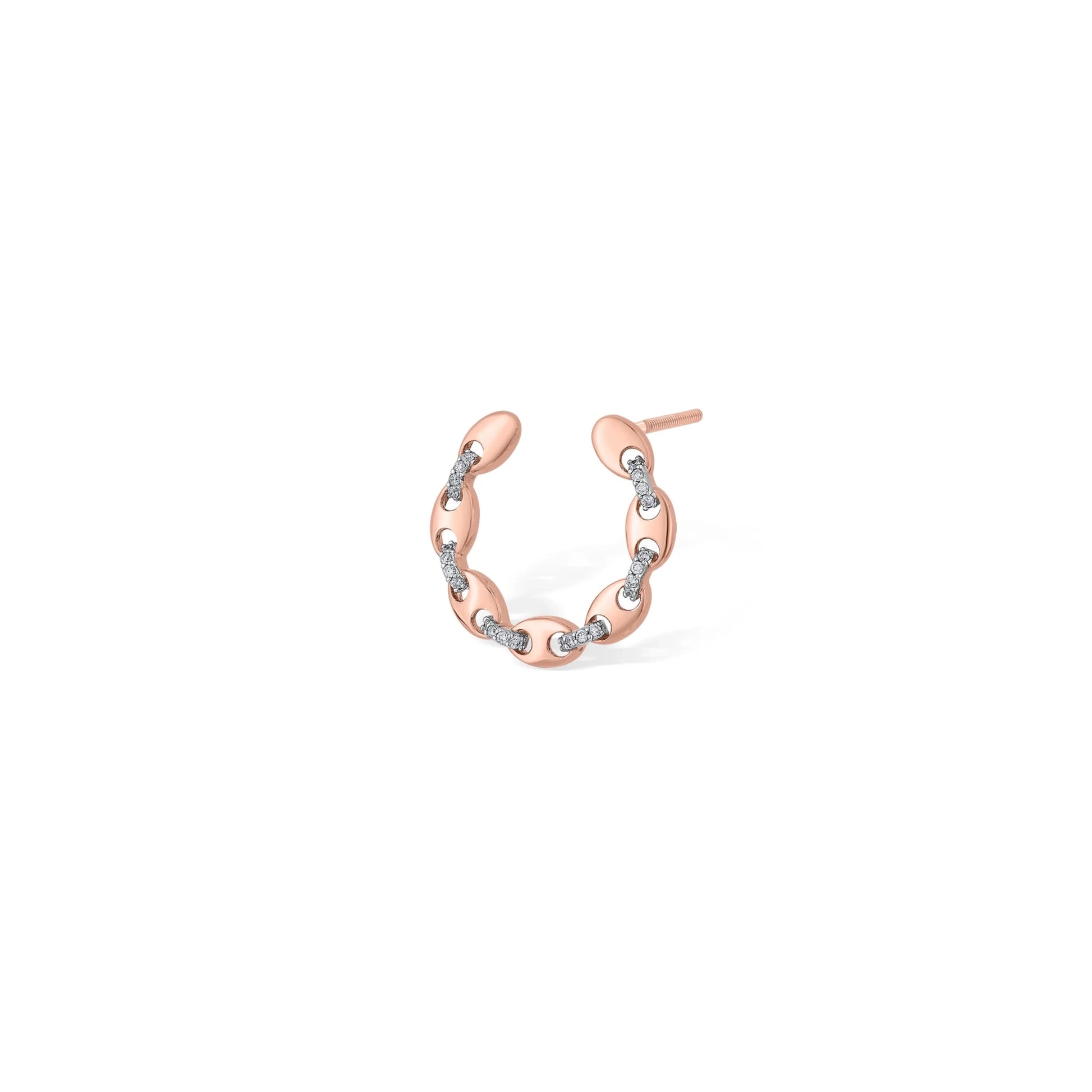 Soiree Chic Link Spark Hoop Earrings - Zen Diamond India