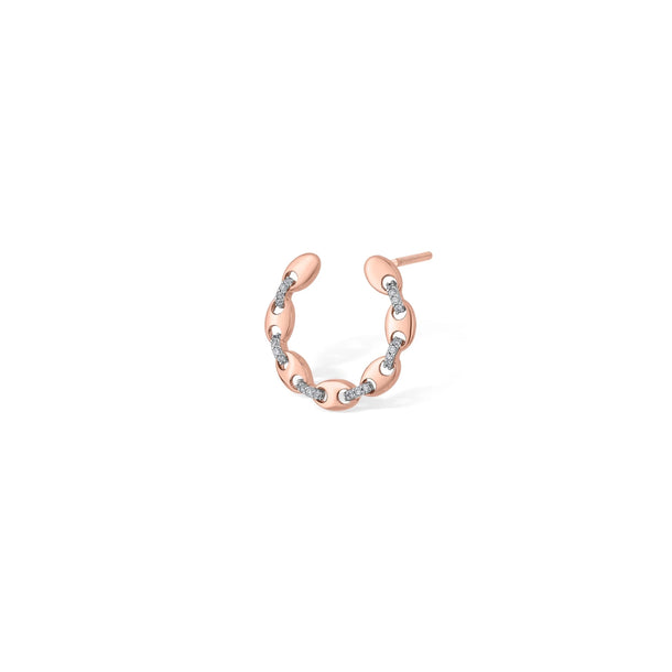 Soiree Chic Link Spark Hoop Earrings - Zen Diamond India