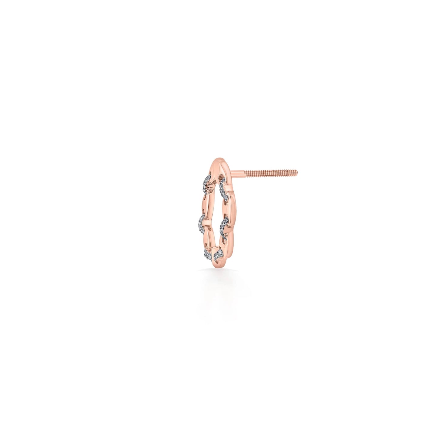 Soiree Chic Link Spark Hoop Earrings - Zen Diamond India