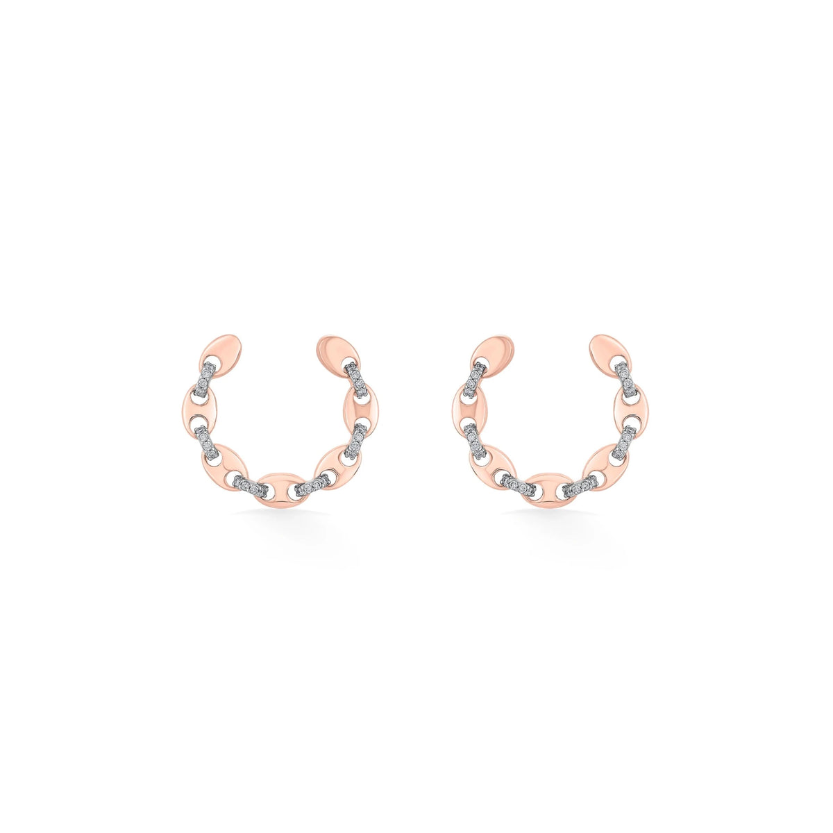 Soiree Chic Link Spark Hoop Earrings - Zen Diamond India