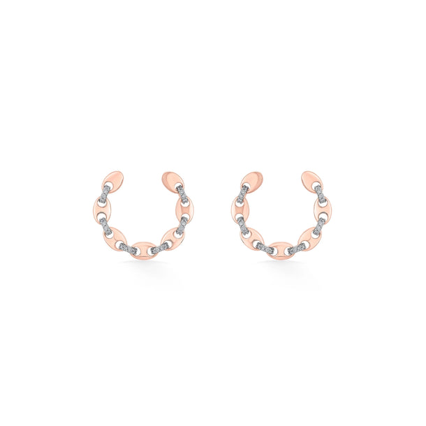 Soiree Chic Link Spark Hoop Earrings - Zen Diamond India