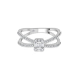 Classic Radiant Baguette Halo Twist Ring - Zen Diamond India