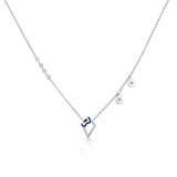 Quirky Sapphire Wave Geometric Pendant - Zen Diamond India