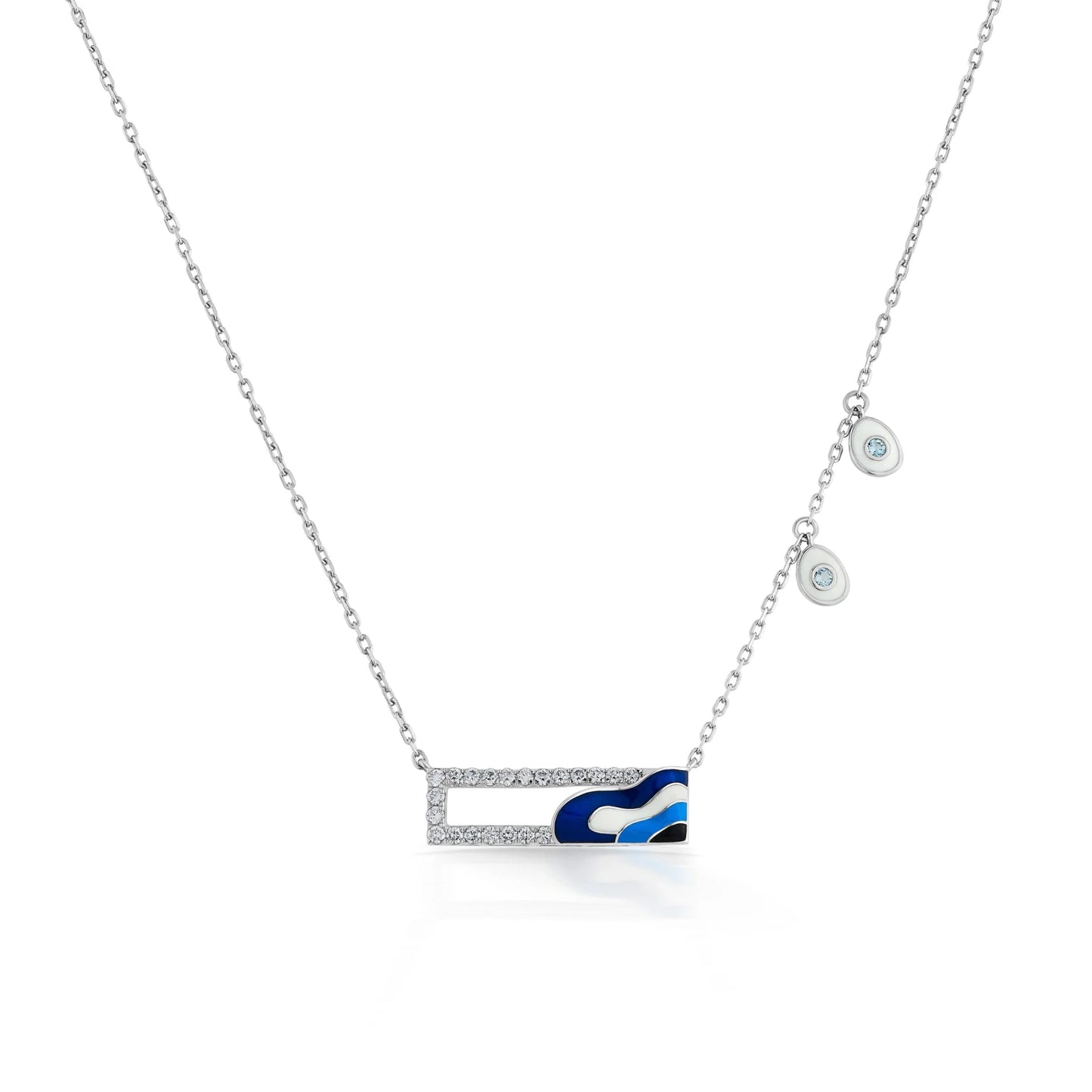 Quirky Azure Wave Bar Pendant - Zen Diamond India