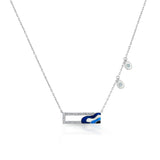 Quirky Azure Wave Bar Pendant - Zen Diamond India