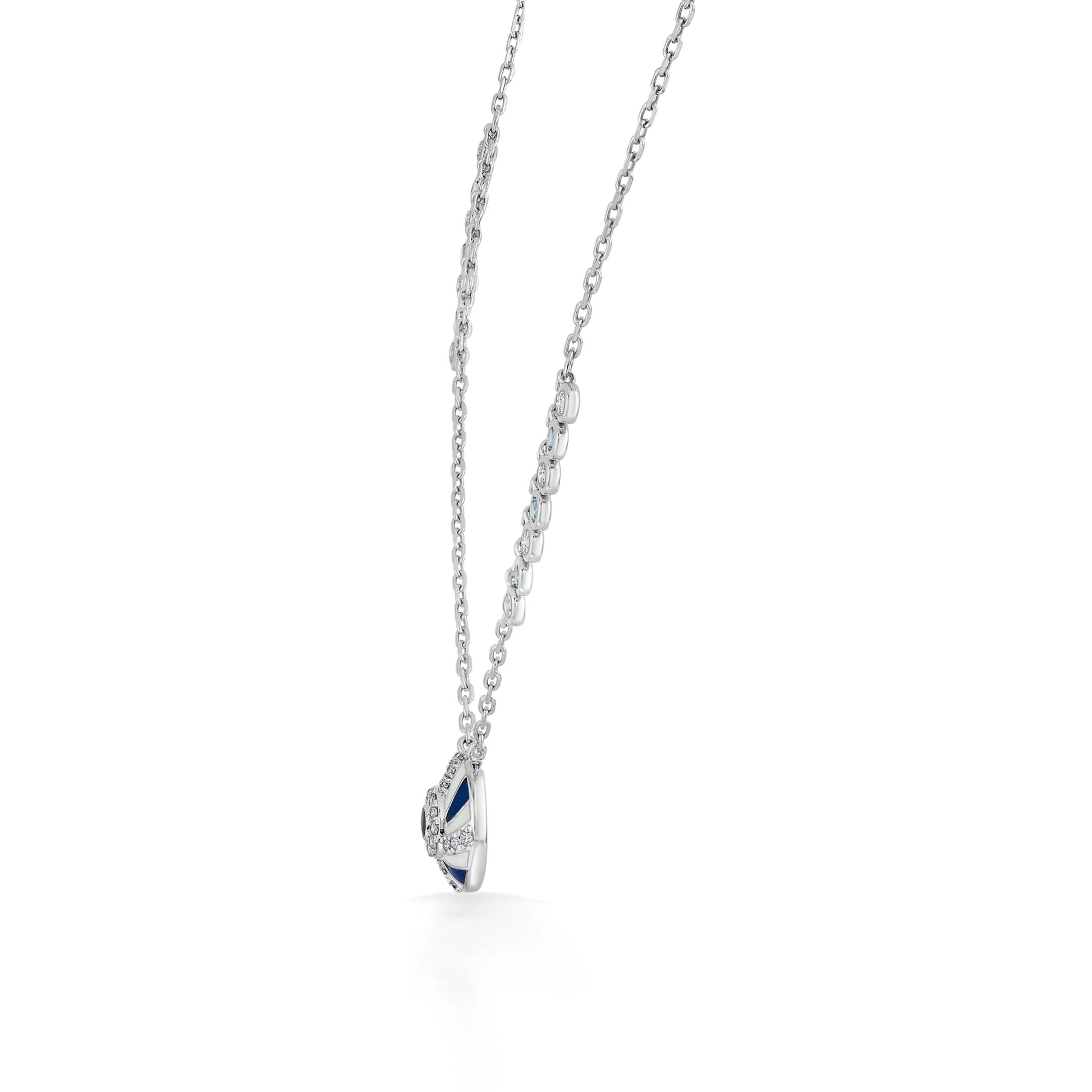 Quirky Azure Swirl Evil Eye Pendant - Zen Diamond India