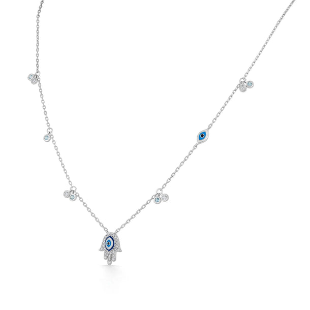 Quirky Radiant Hamsa Protection Pendant - Zen Diamond India
