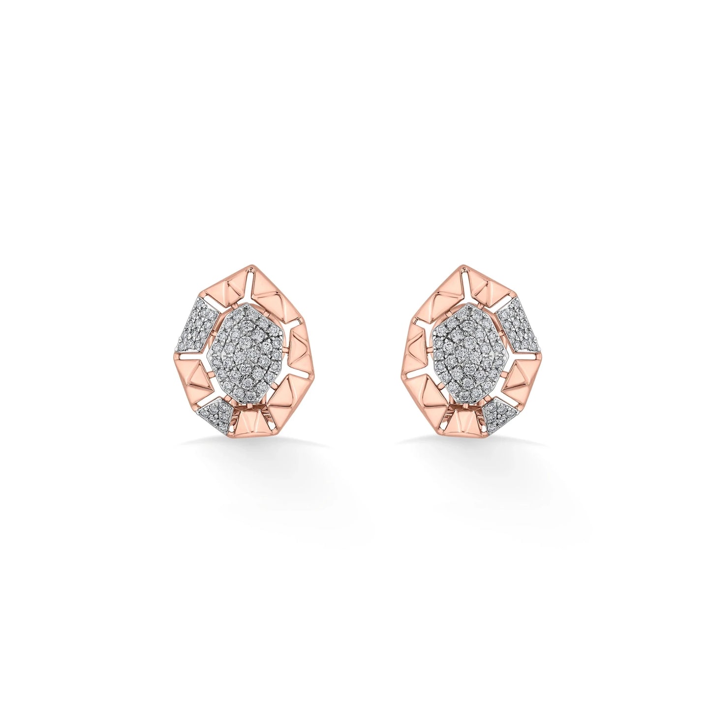 Cuban Crystal Geo Luxe Studs - Zen Diamond India