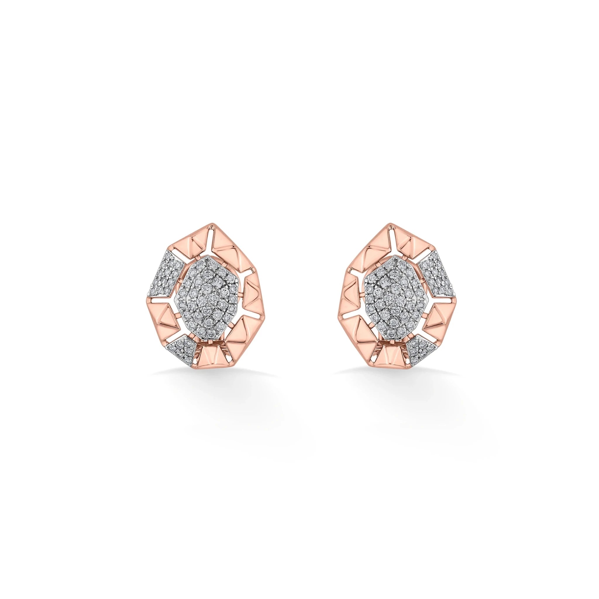 Cuban Crystal Geo Luxe Studs - Zen Diamond India