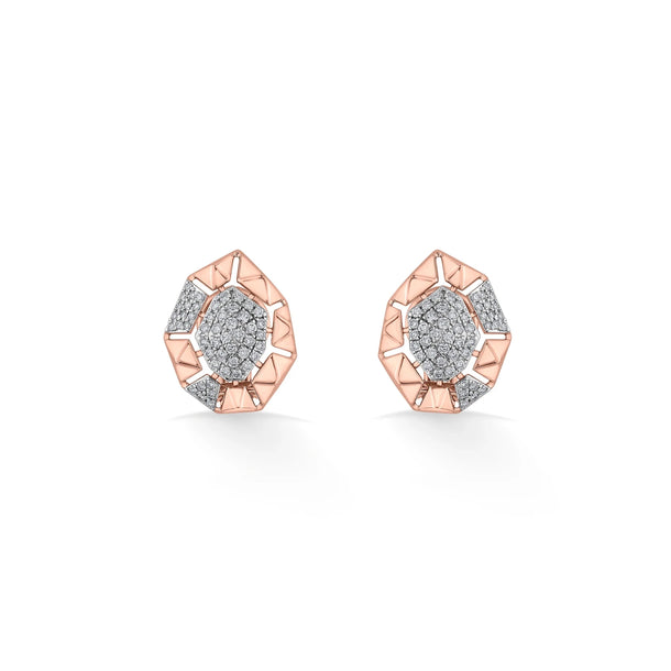 Cuban Crystal Geo Luxe Studs - Zen Diamond India