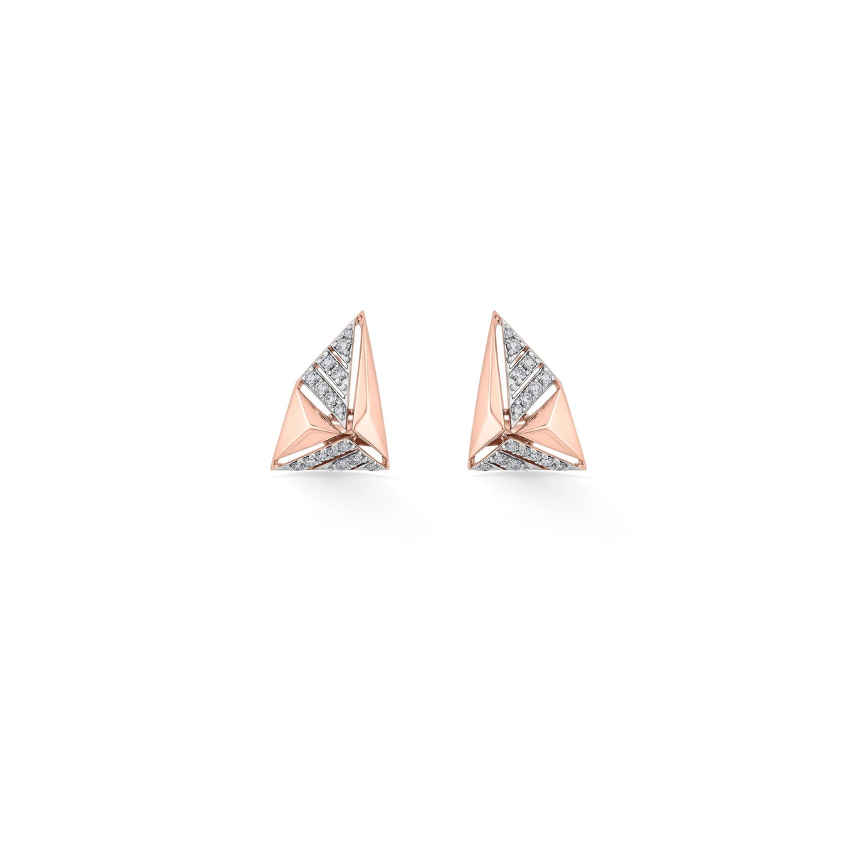 Soiree Sharp Edge Triangle Diamond Studs - Zen Diamond India