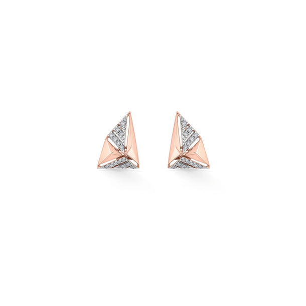 Soiree Sharp Edge Triangle Diamond Studs - Zen Diamond India