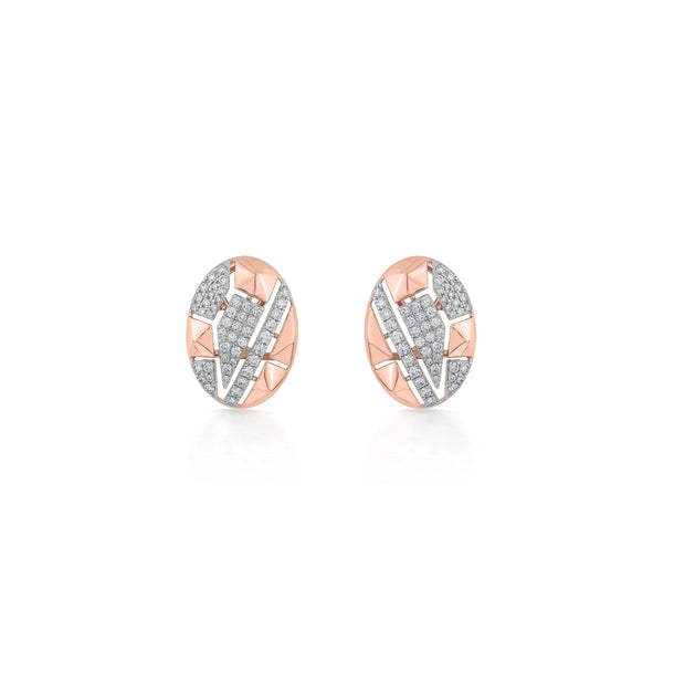 Soiree Urban Edge Oval Diamond Studs - Zen Diamond India