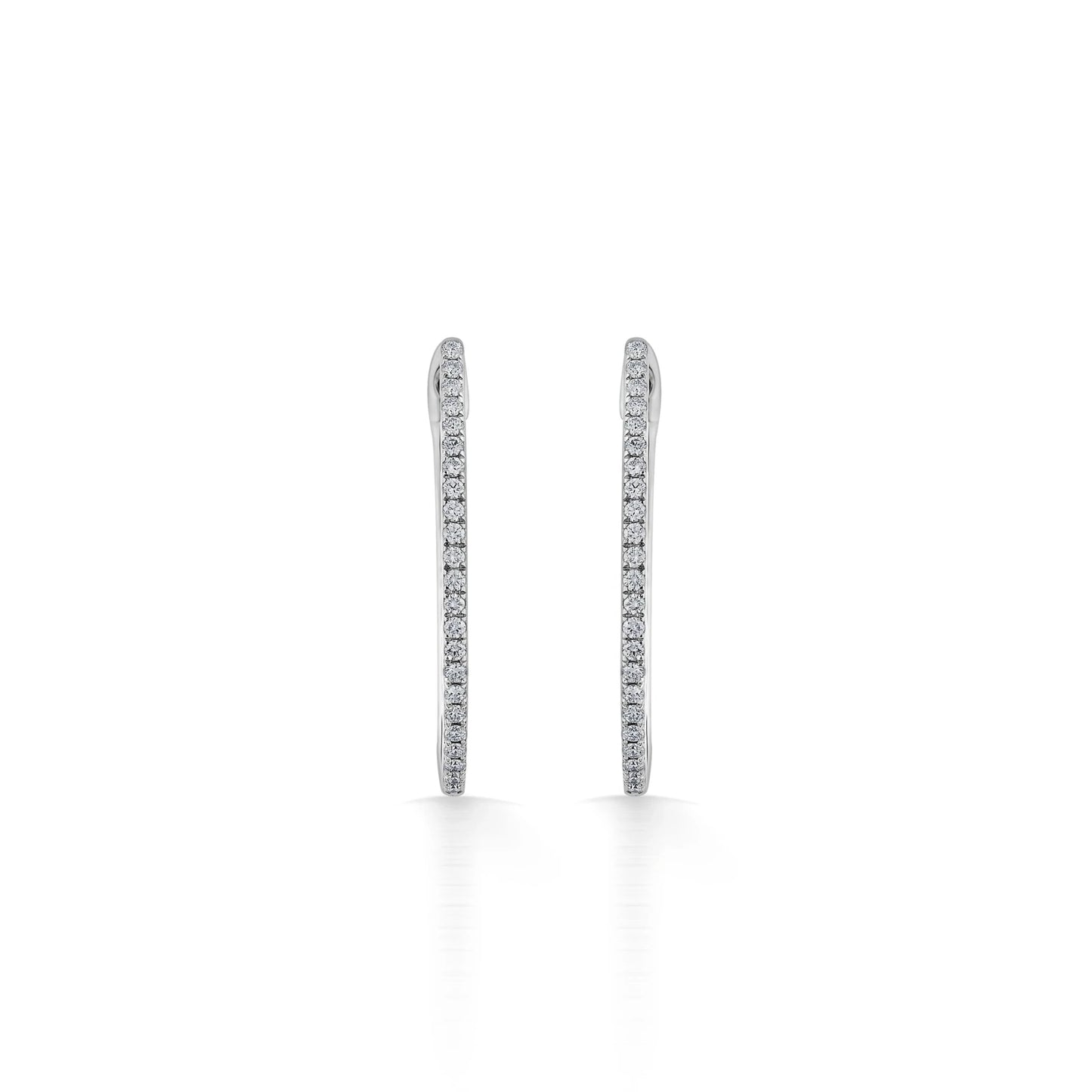 Quirky Sleek Spark Linear Hoops - Zen Diamond India