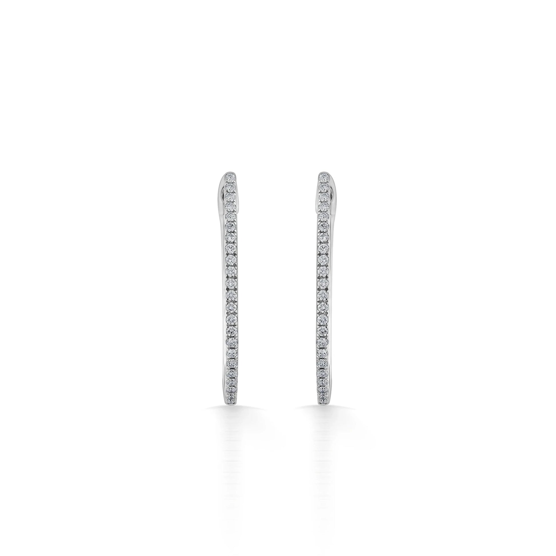 Quirky Sleek Spark Linear Hoops - Zen Diamond India