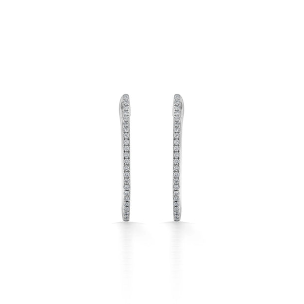 Quirky Sleek Spark Linear Hoops - Zen Diamond India