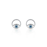 Quirky Evil Eye Halo Studs - Zen Diamond India