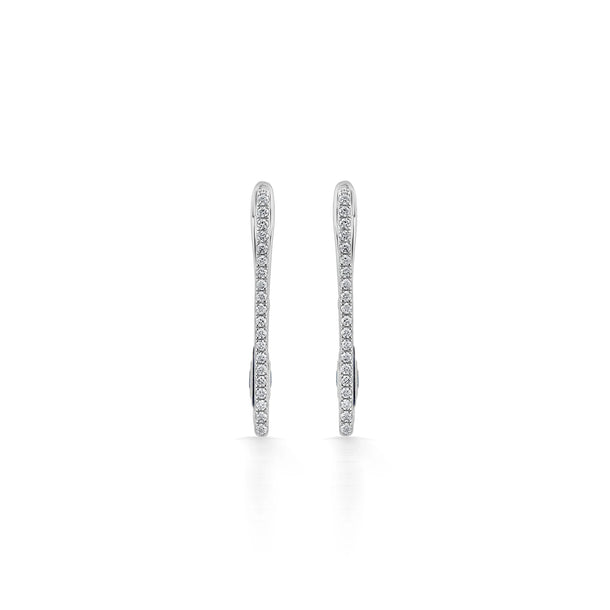 Quirky Elegant Wave Diamond Hoops - Zen Diamond India