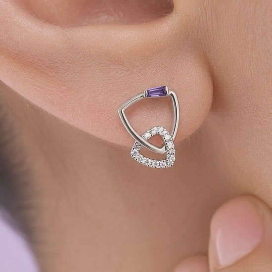 Gem Pop Violet Interlace Curved Loop Studs