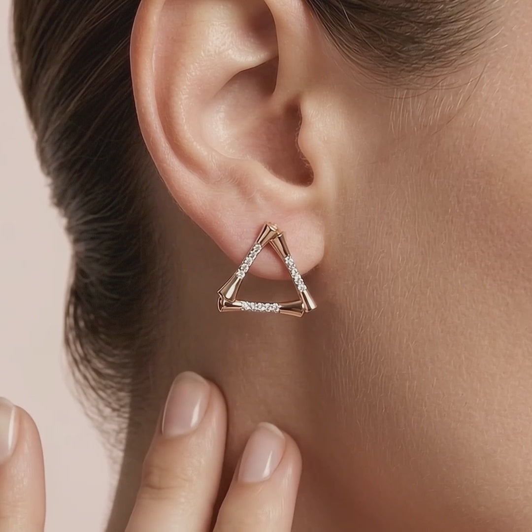 Celeste Angular Grace Triangle Studs