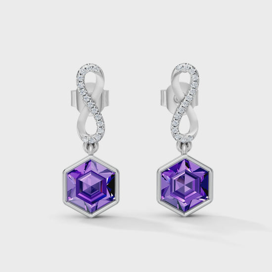 Gem Pop Infinity Hexagon Drop Earrings