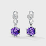 Gem Pop Infinity Hexagon Drop Earrings