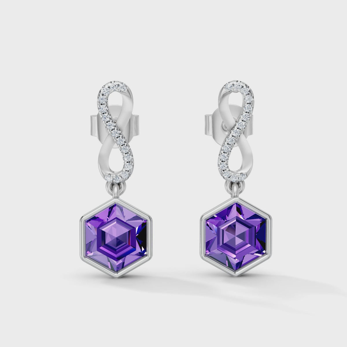 Gem Pop Infinity Hexagon Drop Earrings