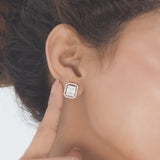 Signature Large Emerald Pave Solitaire Earrings