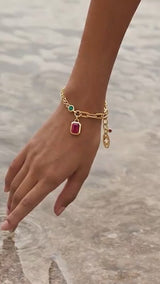 Aria Ruby Bloom Link Bracelet