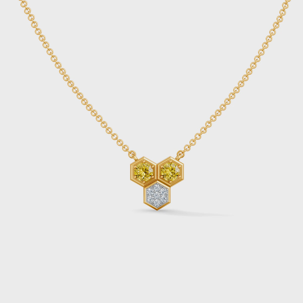 Gem Pop Golden Trio Hexagon Spark Pendant
