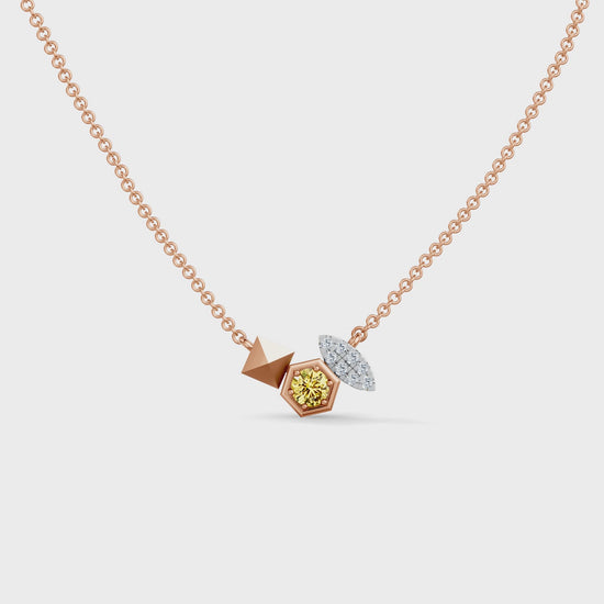 Gem Pop Golden Hexa Luminous Geometric Halo Pendant