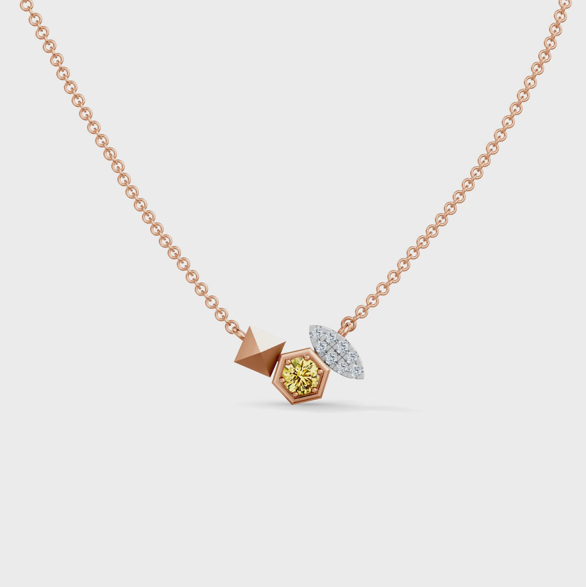 Gem Pop Golden Hexa Luminous Geometric Halo Pendant